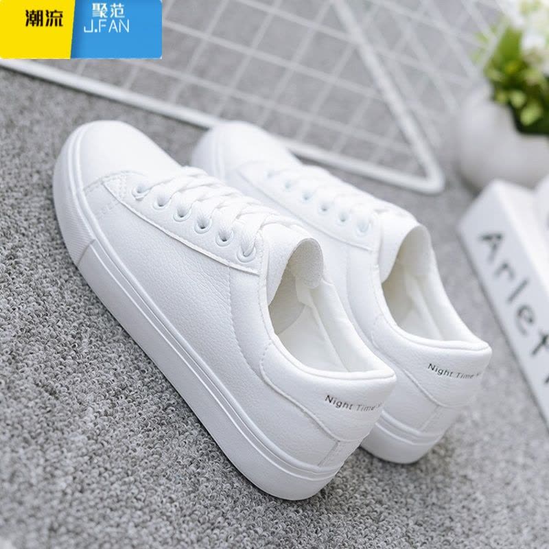 聚范2022夏季平底小白鞋ins仙女百搭休闲运动小码透气板鞋女细带单鞋图片
