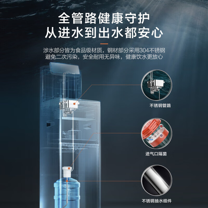 美的(Midea)茶吧机家用饮水机下置式桶装水全自动高端客厅办公用一体柜智能触控饮水器YR1803S-X 茶吧机