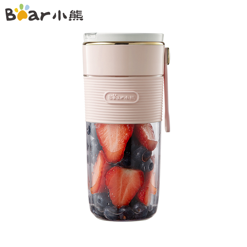 小熊 (Bear) 榨汁机多功能家用小型便携式榨汁杯炸果汁辅食搅拌料理机全自动果汁机吸管杯LLJ-D04S1