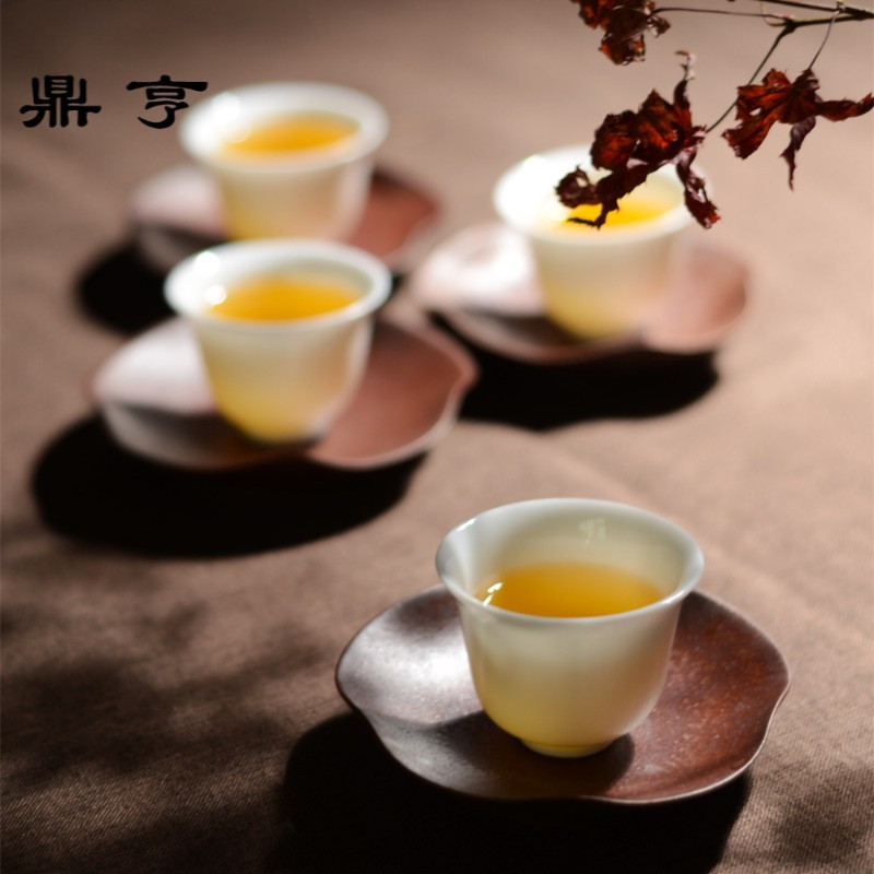 鼎亨景德镇杯托茶托功夫茶具杯子杯垫茶道配件茶杯底座陶瓷茶碟茶