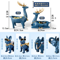 创意乔迁放口简约鞋柜玄关钥匙收纳盒北欧装饰摆件家居饰品 小号蓝福袋猪