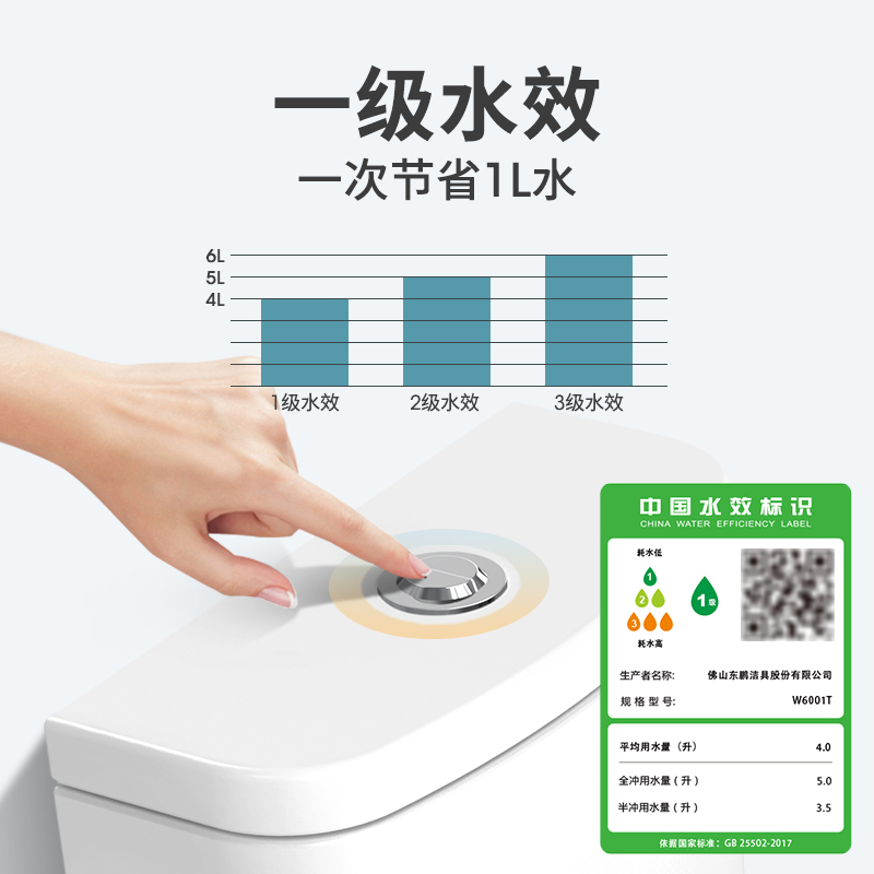 [官方配送]东鹏卫浴(DONG PENG)连体式抽水马桶座便器马桶虹吸式排污舒洁釉面陶瓷座坐便器家用马桶洁具卫浴套装