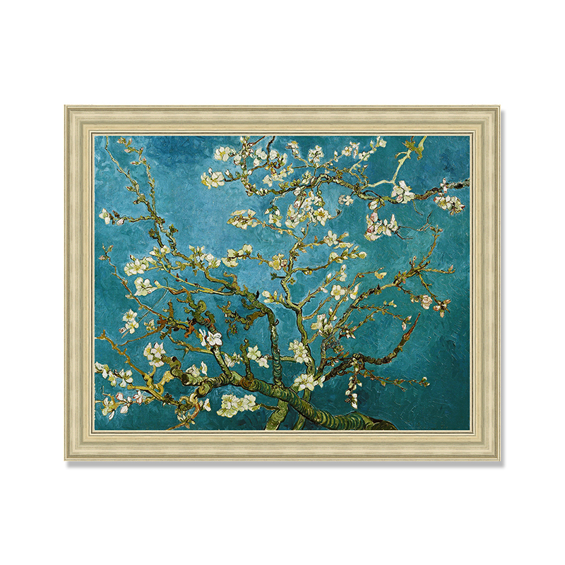 172art艺术画定制梵高 杏花开了家居装饰挂画世界名画客厅卧室艺术画油画北欧美式画 单幅艺术画