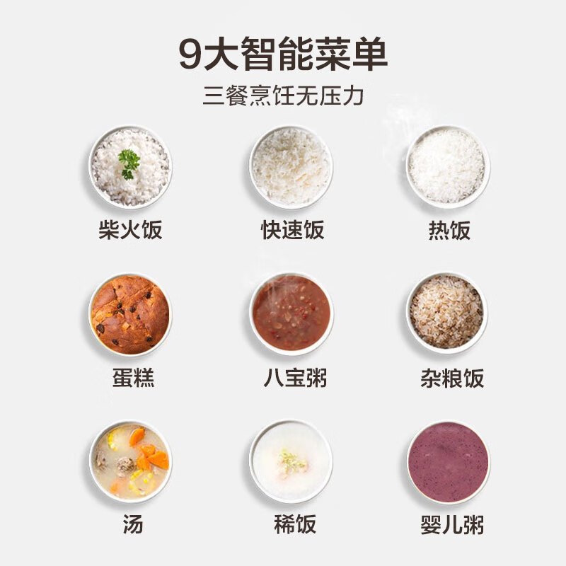 美的(Midea)电饭煲 电饭锅2L升2-4人迷你容量电饭煲智能触摸操控一键柴火饭功能 [1.6L黑晶内胆]⭐️24小时