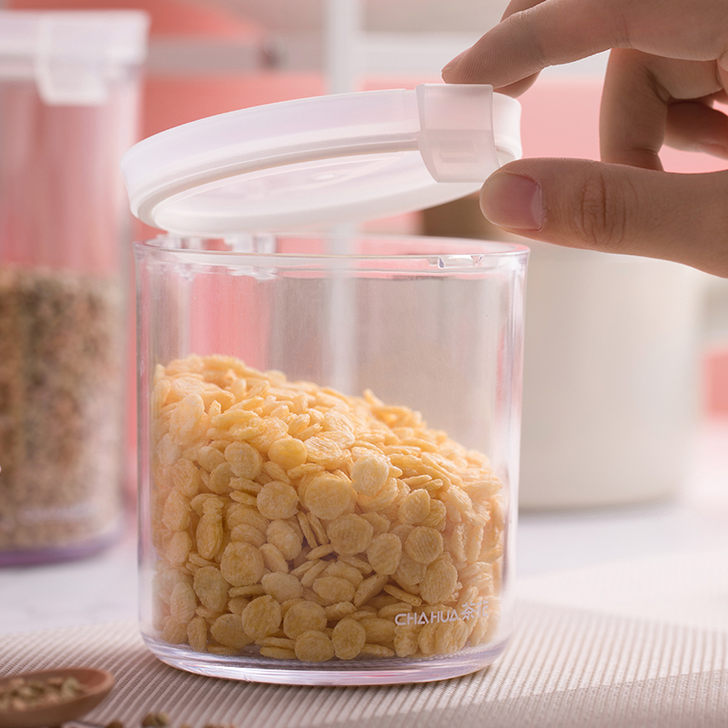 茶花 食品密封罐收纳罐收纳盒冰箱保鲜盒 密斯储物罐950ml 002001 透明