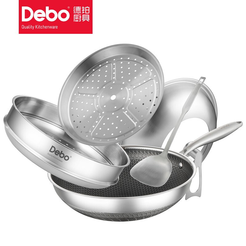 德铂(Debo) 卡勒汉斯316不锈钢双面蜂窝不粘锅规格DEP-DS260C