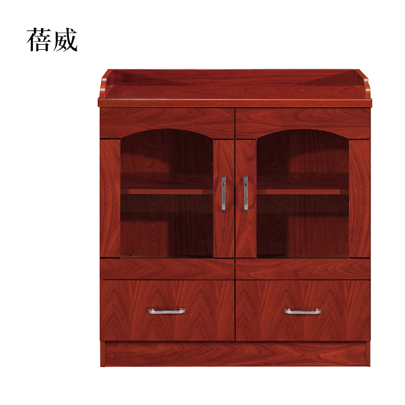 蓓威胡桃色餐边柜简约茶水柜二门800*400*860