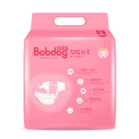 巴布豆（BOBDOG）草莓公主纸尿裤M72片女宝专用春夏透气轻薄婴儿尿不湿24片*3包组合装