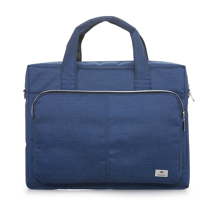 斯莫尔(SIMOER)SL-8139 黑色大容量商务防水15.6寸电脑包牛津布公文包手提业务包高清大图