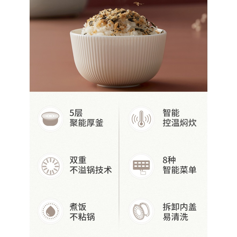 小熊迷你小型电饭煲2人3人电饭锅家用多功能智能 绿色