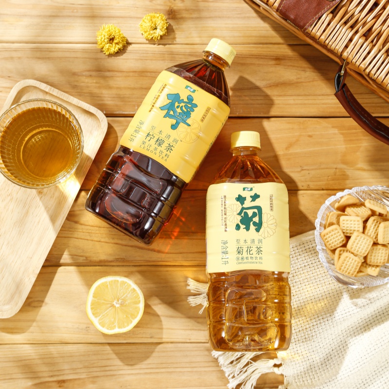 怡宝菊花茶柠檬茶岩茶铁观音1L*12瓶混合装茶香浓郁即饮无糖低糖茶饮料高清大图