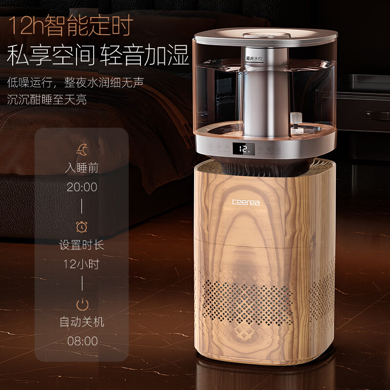 CEEREA 西丽无雾加湿器抑菌卧室婴儿家用桌面加湿净化空气大面积办公室保湿雾化器SZ-Y0112W!高清大图