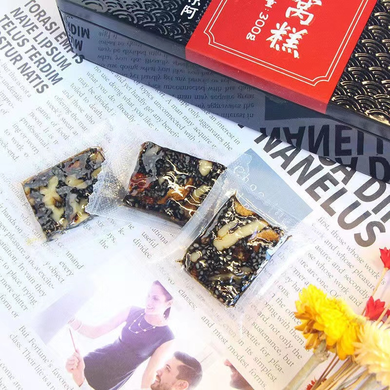 福记坊阿胶固元燕窝糕东阿原产铁盒装即食红枣枸杞黑芝麻