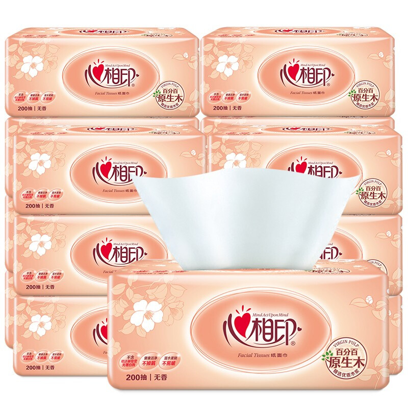 心相印 DT200(提装)200抽二层塑装纸面巾3包*1提(XL码)