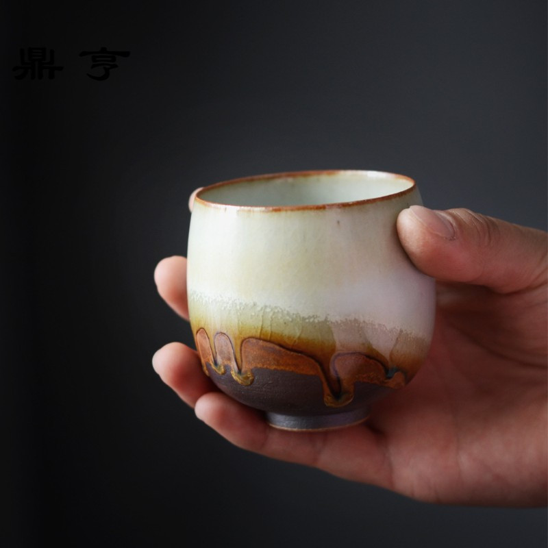 鼎亨景德镇手工窑变柴烧杯陶瓷杯品茗杯主人杯功夫茶具