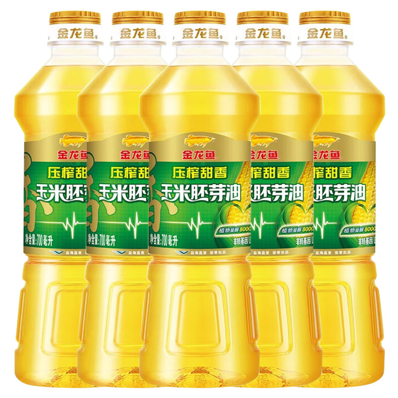 金龙鱼甜香玉米胚芽油700ml非转基因家用炒菜压榨食用油高清大图