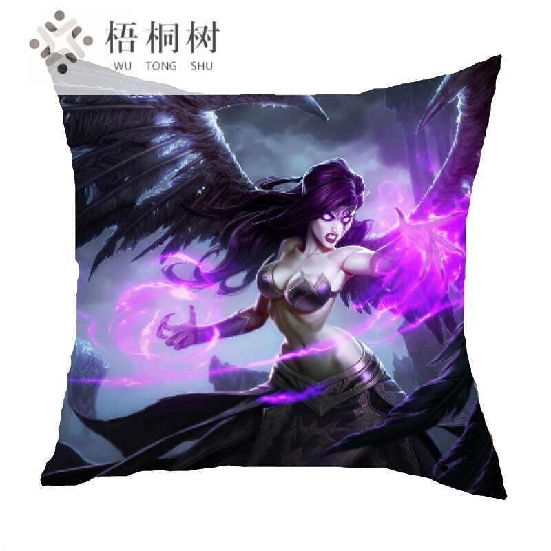 高清版午休游戏英雄联盟LOL堕落天使魅惑女巫紫金罗刹莫甘娜抱枕头午睡靠背枕垫