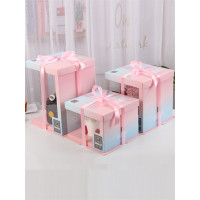 透明蛋糕盒6寸加高网红半透明生日烘焙包装盒子