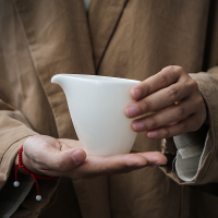 領藝 德化白瓷公道杯羊脂玉茶海分茶器陶瓷功夫茶具配件 无尘海