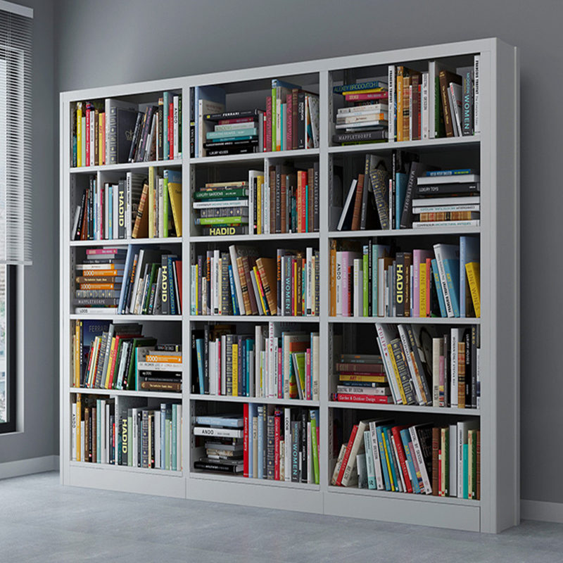 创世人 钢制书架学校图书馆书架书店阅览室档案资料架书柜收纳储物铁架子置物架可定制高清大图