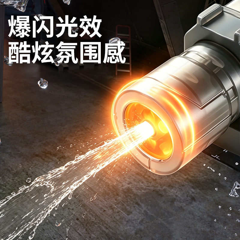 儿童电动连发玩具水枪炫酷发光玩具枪高清大图