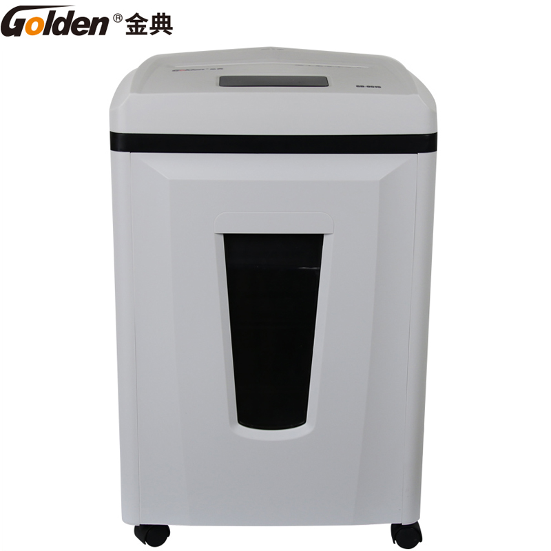 金典GD-9515碎纸机 碎纸15张3.8*40mm碎纸效果 22L纸箱容量 文件粉碎机 光盘破碎机 双入口大容量碎纸机