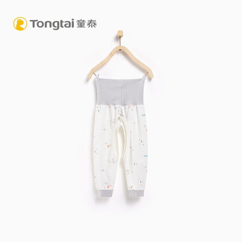 童泰TONGTAI婴童裤子1-6个月宝宝高腰裤纯棉护肚开裆裤儿童通用66cm