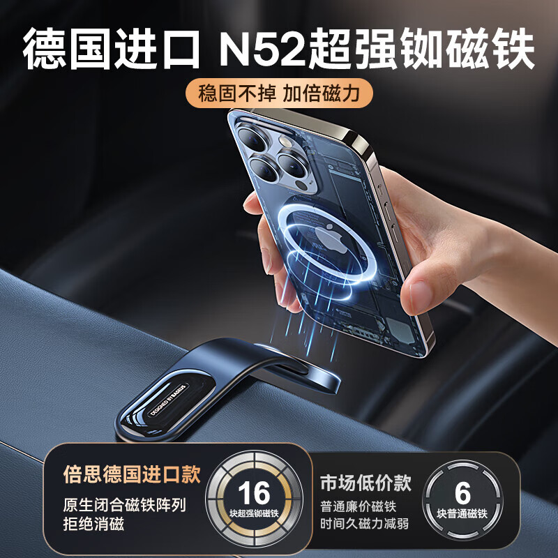 倍思 C02 磁吸车载支架 星曜黑
