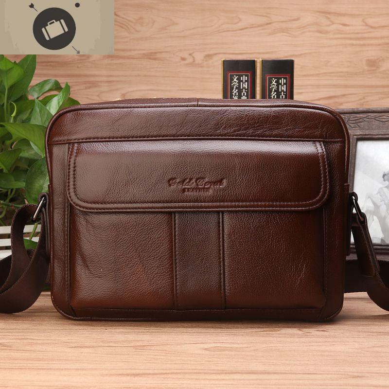 男包单肩斜挎挂包男士头层牛皮包真皮休闲包新潮小背包多功能艾狄伊娃