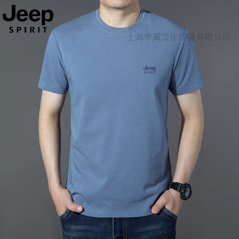 JEEP SPIRIT吉普2025夏季圆领男士短袖T恤舒适棉百搭打底衫高清大图