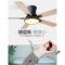 苏宁放心购 北欧吊扇灯餐厅家用客厅风扇灯不锈钢简约现代木叶电风扇吊灯套餐