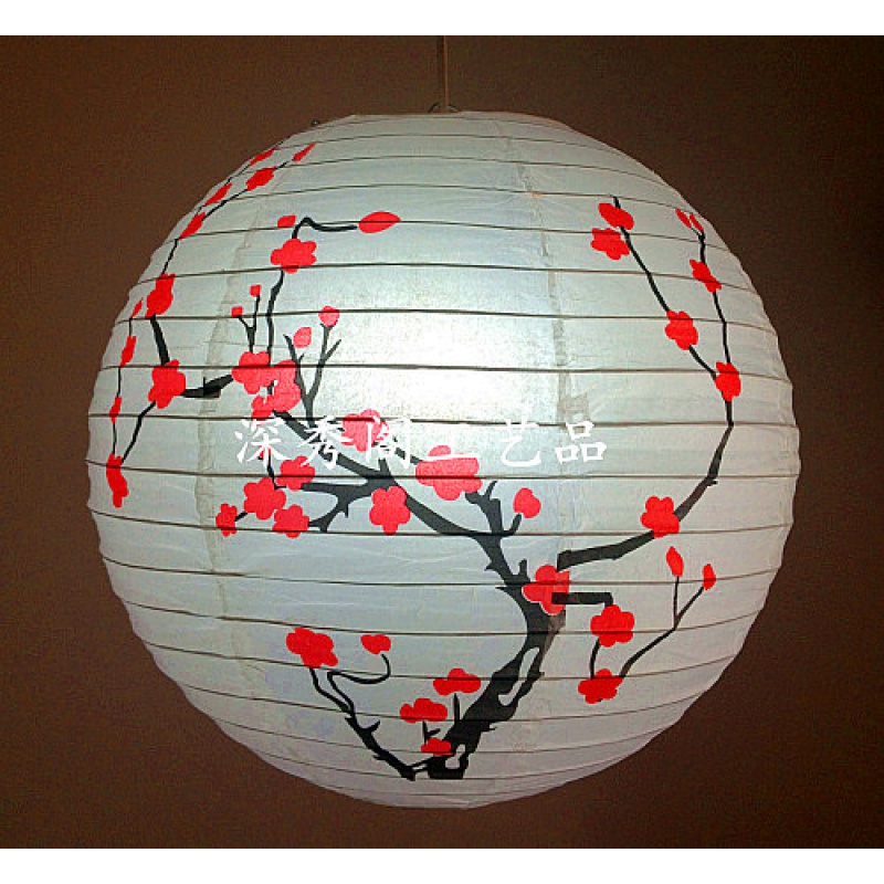 春节元宵布置节日闪电客纸灯笼吊灯罩居家酒店客栈店铺梅花30cm参数
