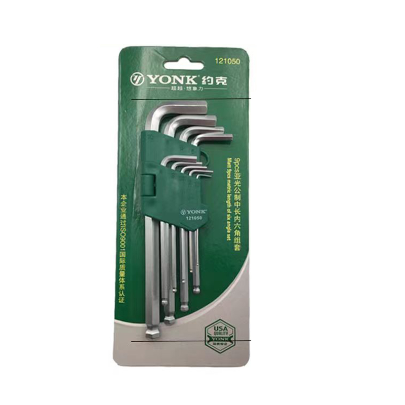 约克(YONK) 9pcs 亚光公制中长内六角 件高清大图