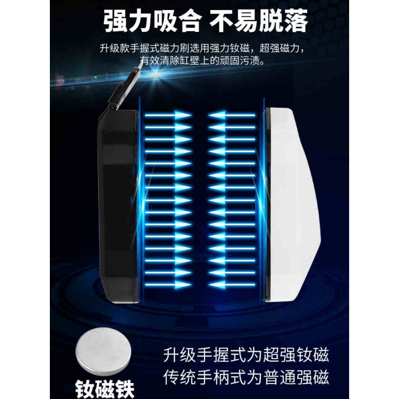 鱼缸刷强玻璃擦双面清洗刷子擦缸器清理清洁工具刮藻刀高清大图