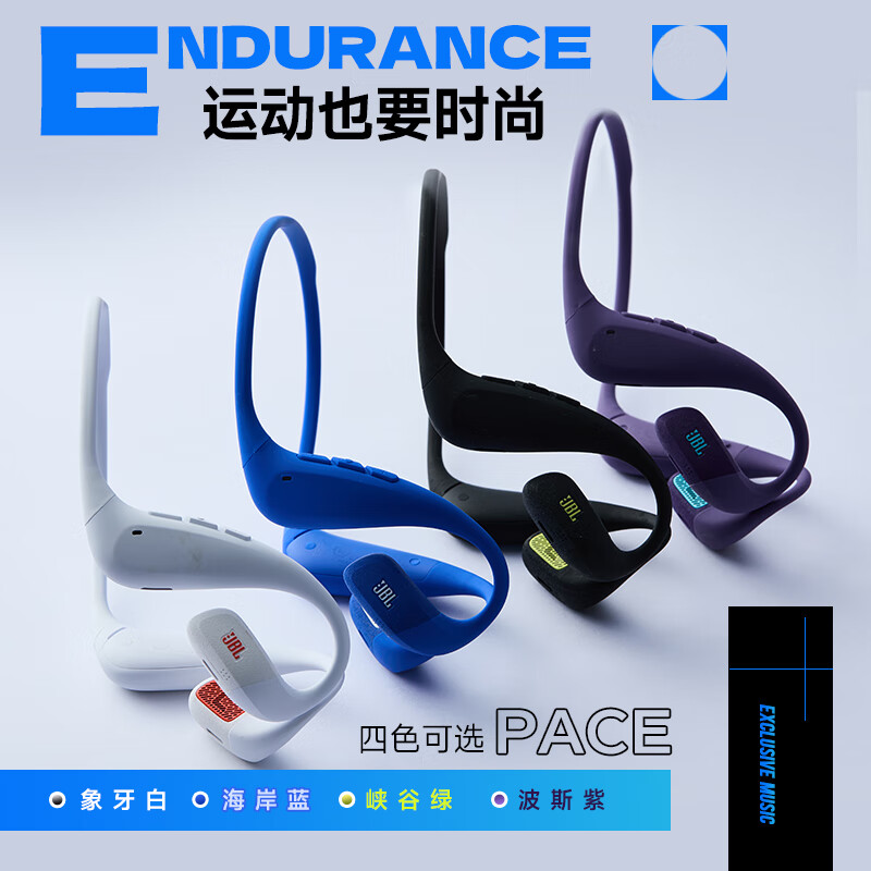 JBL ENDURANCE PACE 悦跑环无线开放式运动耳机,碳素灰高清大图