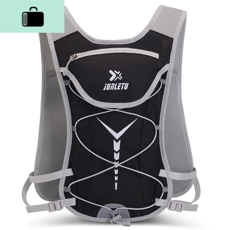 越野跑步水袋背包5L男女超轻马拉松骑行登山户外运动双肩包NEW LAKE 黑灰色5L背包（仅背包）