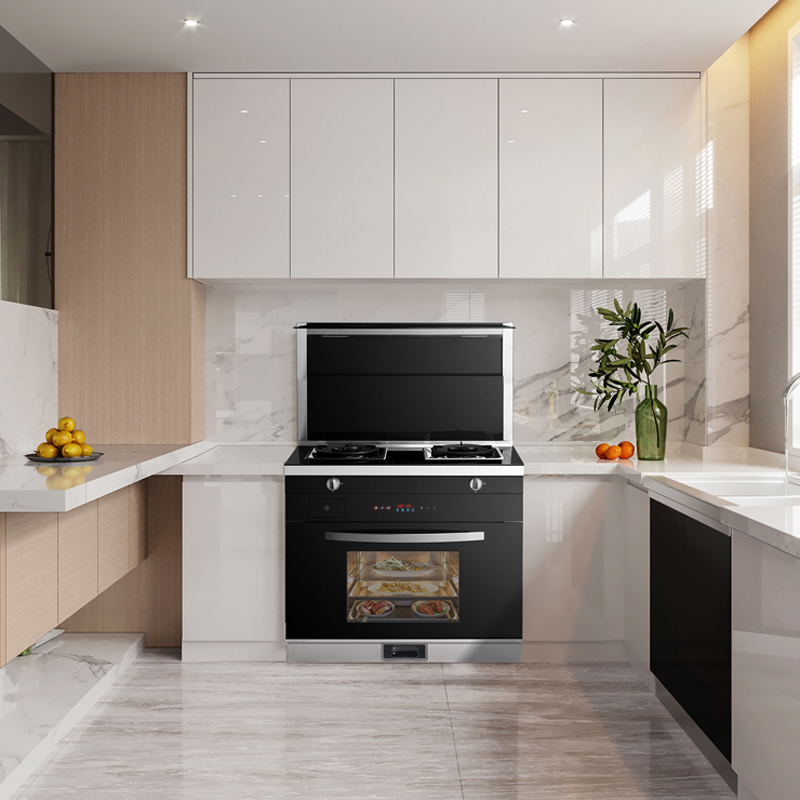 荣事达(Royalstar)JJZT-9610 智能家用油烟机燃气灶消毒柜一体灶钢化玻璃台面大吸力侧排烟 天然气 集成灶高清大图