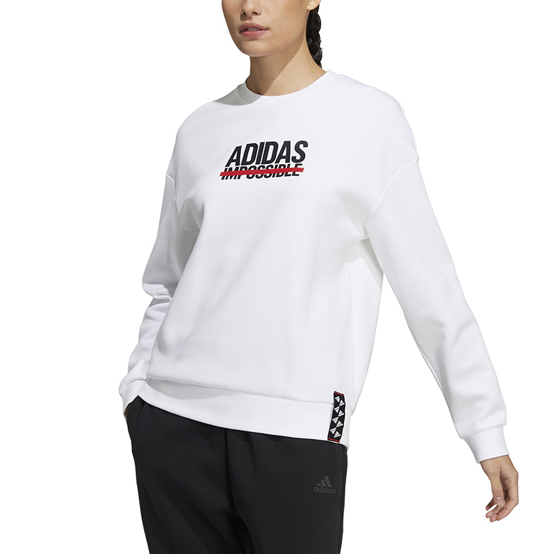 Adidas阿迪达斯女装2022春季新款舒适卫衣运动服长袖套头衫HF0030