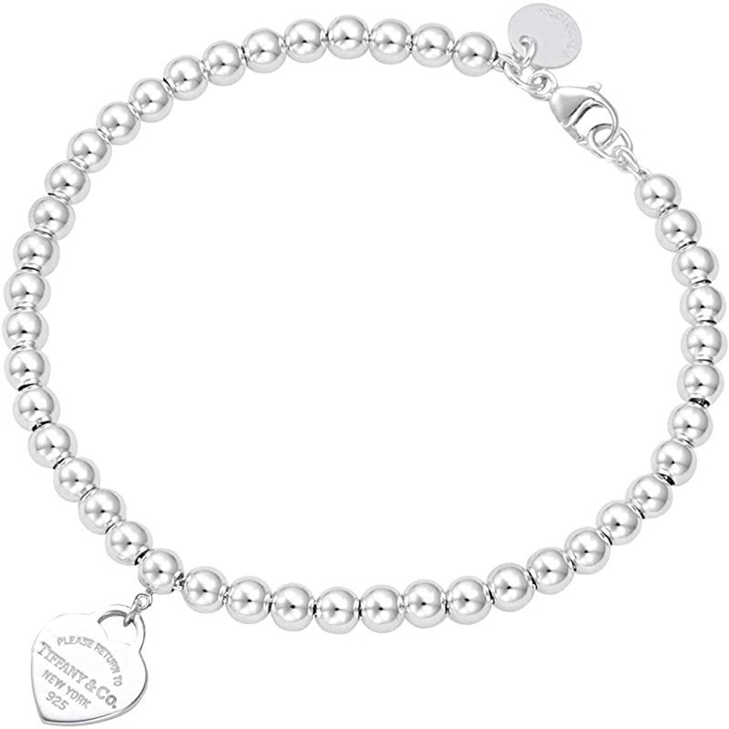 蒂芙尼tiffanycotiffanyco手链系列蓝心形珐琅时尚珠式手链送女友节日