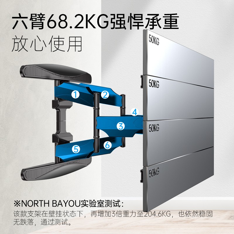 NB挂架P65(55-85英寸)电视支架壁挂大屏电视挂架伸缩支架旋转挂墙架通用小米海信华为荣耀夏普索尼创维飞利浦等适用高清大图