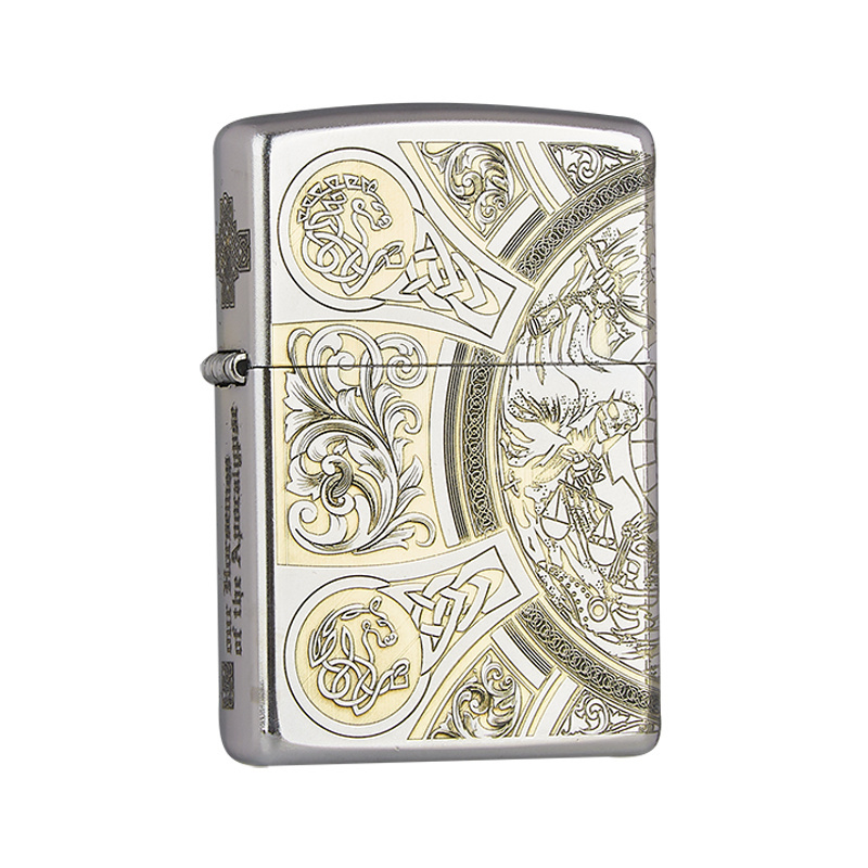 苏宁自营zippo打火机正版镜面精雕启示录天启四骑士zipoo男士礼物之宝