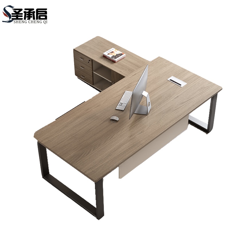 圣承启 经理桌 含副柜张高清大图