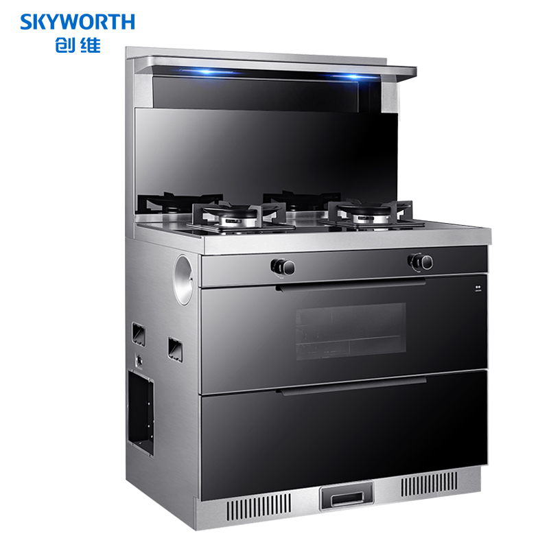 创维(SKYWORTH)集成灶一体灶家用二星消毒柜侧吸式一体下排式侧吸油烟机环保灶烟灶套餐JJZT-J02X天然气