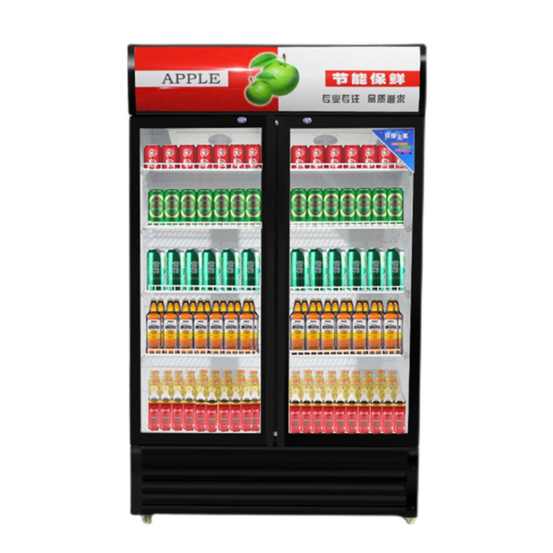 柜冰柜保鲜饮料双开门冷饮三门商用单门啤酒超市冰箱立式单门风冷蓝白