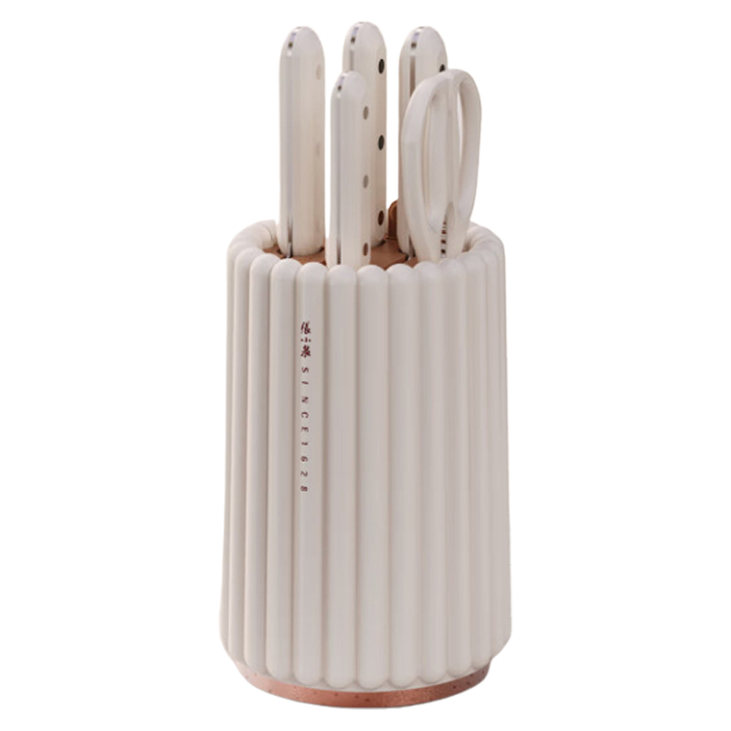 张小泉刀具六件套旋转刀座轻松拿取舒适手柄防滑耐磨D300241