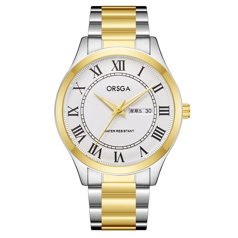 ORSGA手表男休闲简约男士手表学生石英表双日历防水男表生日礼物推荐1170G