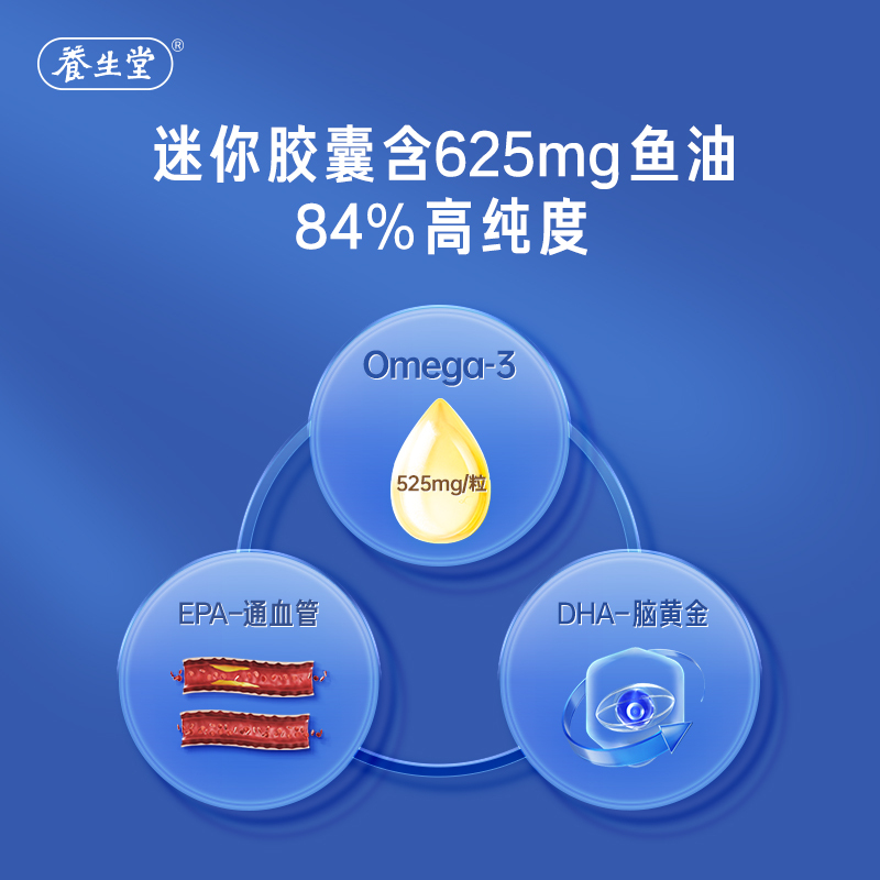 养生堂深海鱼油软胶囊高浓缩迷你mini型易吞服
