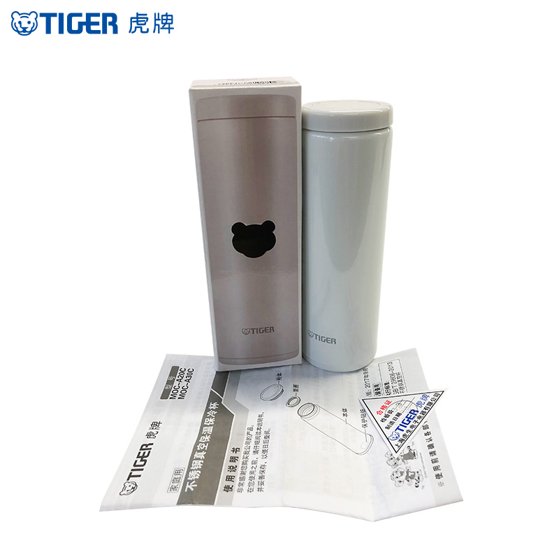 虎牌 (tiger)保温杯MOC-A30C 白色 304不锈钢真空保温杯 梦重力超轻 300ml 白色