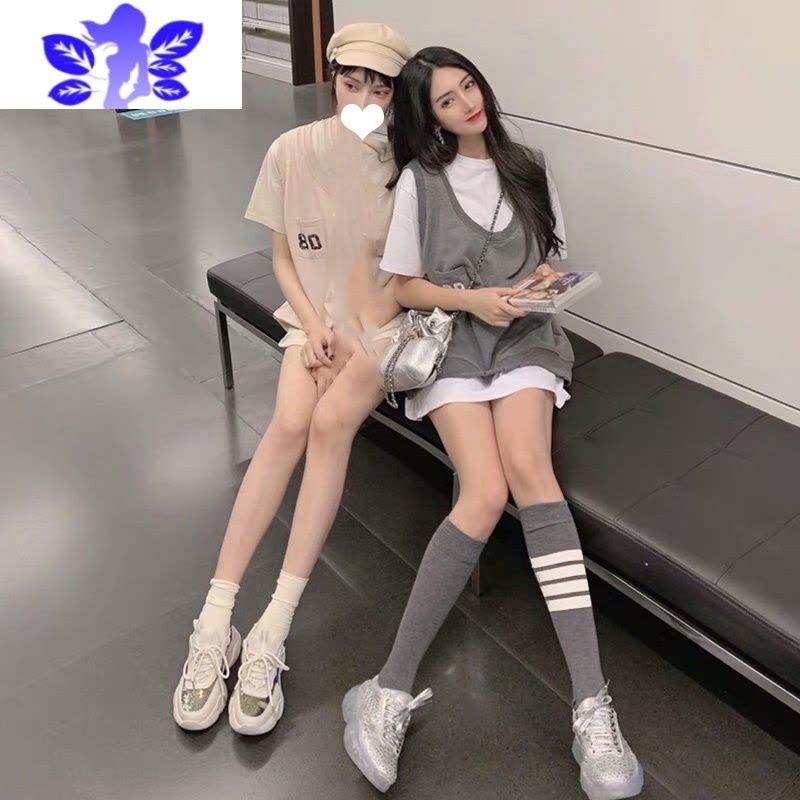 Ideamini春夏中筒长袜韩国棉小腿袜日系TB学生袜女jk高筒袜运动潮牌长筒袜丝袜图片