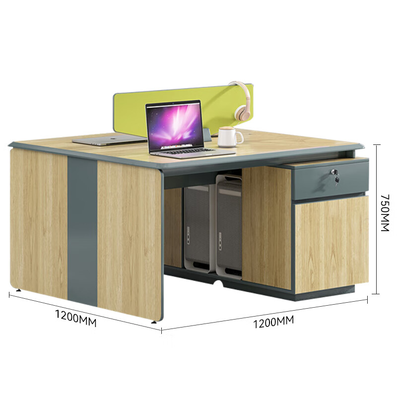 域赢职员位办公桌屏风职员工作位现代简约隔断卡座一字型面对面双人位高清大图